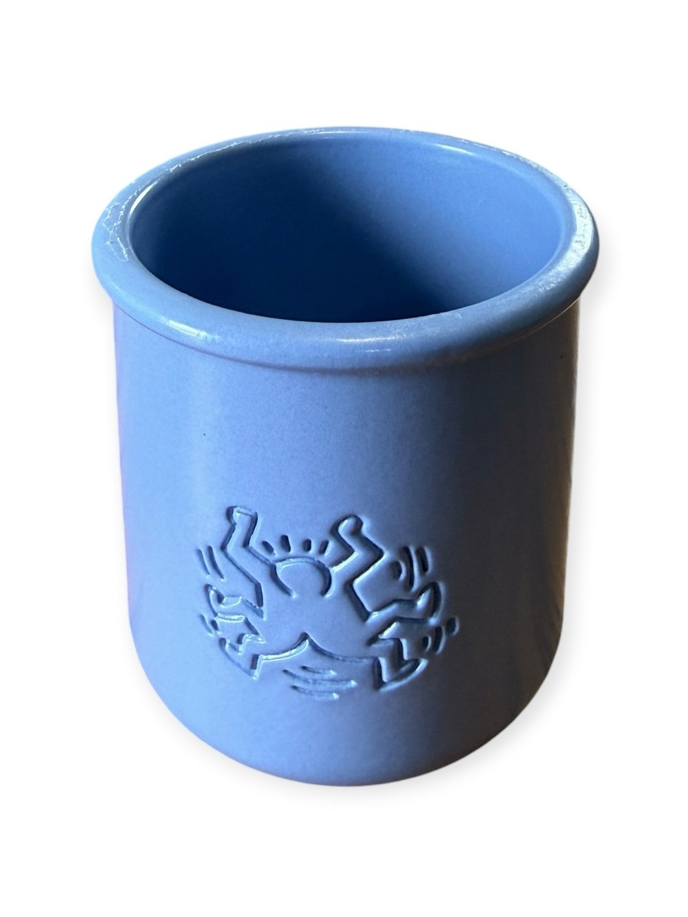 La Fermiere x Keith Haring Foundation Terracotta Pot Jar Blue RARE Dancing Pop